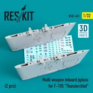   ResKit Models Multi weapon inboard pylons for F-105 Thunderchief (2 pcs) (3D Printed) 1:32 (RS32-0425)