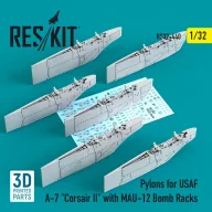   ResKit Models Pylons for USAF A-7 Corsair II with MAU-12 Bomb Racks (3D Printed) 1:32 (RS32-0440)