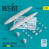   ResKit Models AN / ALQ-87 ECM pods late type (2 pcs) (F-4, F-111, AC-130) (3D Printed) 1:32 (RS32-0442)
