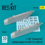   ResKit Models F-105 Thunderchief outboard AGM-12 & AGM-45 pylons (2 pcs) (3D Printed) 1:32 (RS32-0444)