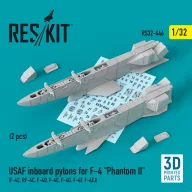   ResKit Models USAF Inboard pylons for F-4 Phantom II (2 pcs) (F-4?, RF-4?, F-4D, F-4?, F-4G, F-4F, F-4EJ) (3D Printed) 1:32 (RS32-0446)