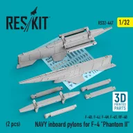   ResKit Models NAVY inboard pylons for F-4 Phantom II (2 pcs) (F-4B, F-4J, F-4N, F-4S, RF-4B) (3D Printed) 1:32 (RS32-0447)