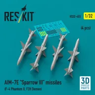   ResKit Models AIM-7E Sparrow III missiles (4 pcs) (F-4 Phantom II, F3H Demon) (3D Printed) 1:32 (RS32-0455)