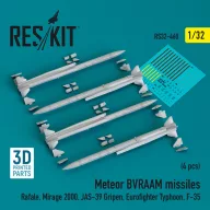   ResKit Models Meteor BVRAAM missiles (4 pcs) (Rafale, Mirage 2000, JAS-39 Gripen, Eurofighter Typhoon, F-35) (3D Printed) 1:32 (RS32-0460)