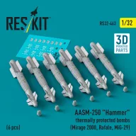  ResKit Models AASM-250 Hammer thermally protected bombs (6 pcs) (Mirage 2000, Rafale, MiG-29) (3D Printed) 1:32 (RS32-0463)