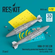   ResKit Models GBU-31 (V) 2/B thermally protected bombs U.S. Navy (2 pcs) (F/A-18, AV-8B, F-14D) (3D Printed) 1:32 (RS32-0464)