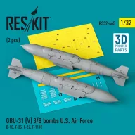   ResKit Models GBU-31 (V) 3/B bombs U.S. Air Force (2 pcs) (B-1B, F-35, F-22, F-111C) (3D Printed) 1:32 (RS32-0465)