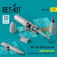   ResKit Models SUU-16A 20mm gun pod (open gun bay) wings mounting for F-4 Phantom II (C,D) (1 pcs) (3D Printed) 1:32 (RS32-0468)