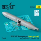 ResKit Models SUU-16A 20mm gun pod (open gun bay) wings mounting for F-4 Phantom II (C,D) (1 pcs) (3D Printed) 1:32 (RS32-0468)