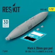  ResKit Models Mark 4 20mm gun pod (1 pcs) (OV-10A, F-8 , F-4 (USN), A-4, A-6A) (3D Printed) 1:32 (RS32-0485)