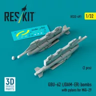   ResKit Models GBU-62 (JDAM-ER) bombs with pylons for MiG-29 (2 pcs) (3D Printed) 1:32 (RS32-0491)