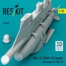 ResKit Models GBU-62 (JDAM-ER) bombs with pylons for MiG-29 (2 pcs) (3D Printed) 1:32 (RS32-0491)