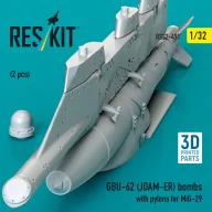   ResKit Models GBU-62 (JDAM-ER) bombs with pylons for MiG-29 (2 pcs) (3D Printed) 1:32 (RS32-0491)
