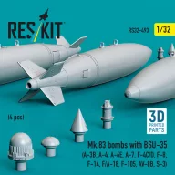   ResKit Models Mk.83 bombs with BSU-35 (4 pcs) (A-3B, A-4, A-6E, A-7, F-4C/D, F-8, F-14, F/A-18, F-105, AV-8B, S-3) (3D printed) 1:32 (RS32-0493)