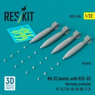   ResKit Models Mk.83 bombs with BSU-85 thermally protected (4 pcs) (F-14, F/A-18, AV-8B, S-3) (3D printed) 1:32 (RS32-0496)