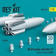   ResKit Models Mk.83 bombs with MAU-91 (4 pcs) (A-4E, A-4F, B-52G/H) (3D printed) 1:32 (RS32-0497)