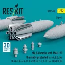 ResKit Models Mk.83 bombs with MAU-91 thermally protected (4 pcs) (A-4(C,E,F,L,M), TA-4F/J, A-6, A-7E, F-4(J,N,S), P-3, S-3, F/A-18(A,B,C,D)) (3D printed) 1:32 (RS32-0498)