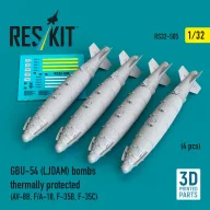   ResKit Models GBU-54 (LJDAM) bombs thermally protected (4 pcs) (3D Printed) 1:32 (RS32-0505)