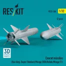 ResKit Models Exocet missiles (2 pcs) (Sea King, Super Etendard, Mirage 2000, Rafale, Mirage F.1) (3D Printed) 1:32 (RS32-0506)