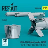   ResKit Models CBU-89A cluster bombs GATOR (4 pcs) (A-10, F-15E, F-16, B-52, B-1B, B-2) (3D Printed) 1:32 (RS32-0514)