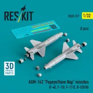   ResKit Models AGM-142 Popeye/Have Nap missiles (2 pcs) (F-4E, F-15I, F-111C, B-52G/H) (3D Printed) 1:32 (RS32-0517)