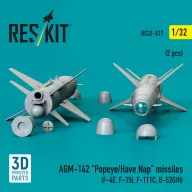   ResKit Models AGM-142 Popeye/Have Nap missiles (2 pcs) (F-4E, F-15I, F-111C, B-52G/H) (3D Printed) 1:32 (RS32-0517)