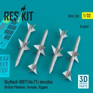   ResKit Models Skyflash (RB71/Av.71) missiles (4 pcs) (British Phantom, Tornado, Viggen) (3D Printed) 1:32 (RS32-0520)