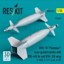 ResKit Models GBU-10 Paveway I laser guided bombs with BSU-4/B fin and BSU-3/B wing (2 pcs) (F-4D/E, F-111, A-6A, A-7E) (3D Printed) 1:32 (RS32-0521)