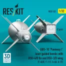 ResKit Models GBU-10 Paveway I laser guided bombs with BSU-4/B fin and BSU-3/B wing (2 pcs) (F-4D/E, F-111, A-6A, A-7E) (3D Printed) 1:32 (RS32-0521)