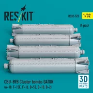  ResKit Models CBU-89B cluster bombs GATOR (4 pcs) (A-10, F-15E, F-16, B-52, B-1B, B-2) (3D Printed) 1:32 (RS32-0523)