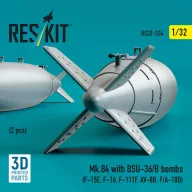   ResKit Models Mk.84 with BSU-36/B bombs (2 pcs) (F-15E, F-16, F-111F, AV-8B, F/A-18D) (3D Printed) 1:32 (RS32-0524)