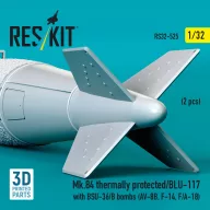   ResKit Models Mk.84 thermally protected/BLU-117 with BSU-36/B bombs (2 pcs) (AV-8B, F-14, F/A-18) (3D Printed) 1:32 (RS32-0525)