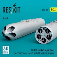   ResKit Models B-13L rocket launchers (2 pcs) (Su-17/22, Su-24, Su-25 ,MiG-23, MiG-29, Mi-8/24) (3D Printed) 1:32 (RS32-0529)