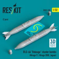   ResKit Models BLG-66 Belouga cluster bombs (2 pcs) (Mirage F.1, Mirage 2000, Jaguar) (3D Printed) 1:32 (RS32-0530)