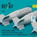 ResKit Models BL755 cluster bombs (4 pcs) (Alpfa Jet, Buccaneer, BAE Hawk, Fiat G.91, Jaguar, Harrier, Hunter, F-4, F-5, MB-339, Tornado, J-22, MiG-27) (3D Printed) 1:32 (RS32-0535)