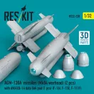 ResKit Models AGM-130A missiles (Mk84 warhead) (2 pcs) with AN/AXQ-14 data link pod (1 pcs) (F-16I, F-15E, F-111F) (3D Printed) 1:32 (RS32-0538)