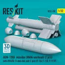 ResKit Models AGM-130A missiles (Mk84 warhead) (2 pcs) with AN/AXQ-14 data link pod (1 pcs) (F-16I, F-15E, F-111F) (3D Printed) 1:32 (RS32-0538)