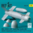 ResKit Models GBU-15(V)21, 22/B Small Wing bombs (2 pcs) with AN/AXQ-14 data link pod (1 pcs) (F-4, F-15E, F-16I, F-111, B-52) (3D Printed) 1:32 (RS32-0539)
