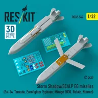   ResKit Models Storm Shadow/SCALP EG missiles (2 pcs) (Su-24, Tornado, Eurofighter Typhoon, Mirage 2000, Rafale, Nimrod) (3D Printed) 1:32 (RS32-0542)