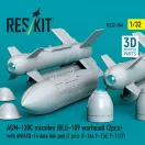 ResKit Models AGM-130C missiles (BLU-109 warhead) (2 pcs) with AN/AXQ-14 data link pod (1 pcs) (F-16I, F-15E, F-111F) (3D Printed) 1:32 (RS32-0544)