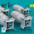 ResKit Models AN-M58 bombs (500 lbs) for all USAF & RAF of WW2 & Korean War (6 pcs) (3D Printed) 1:32 (RS32-0546)