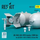 ResKit Models AN-M65 (AN-M59) bombs (1000 lbs) for all USAF & RAF of WW2 & Korean War (2 pcs) (3D Printed) 1:32 (RS32-0547)