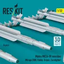 ResKit Models Matra MICA-IR missiles (4 pcs) (Mirage 2000, Rafale, Gripen, Eurofighter) (3D Printed) 1:32 (RS32-0549)