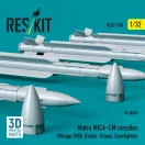 ResKit Models Matra MICA-EM missiles (4 pcs) (Mirage 2000, Rafale, Gripen, Eurofighter) (3D Printed) 1:32 (RS32-0550)