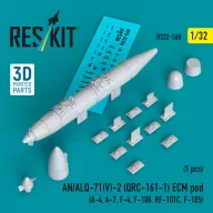   ResKit Models AN/ALQ-71(V)-2 (QRC-161-1) ECM pod (1pcs) (A-4, A-7, F-4, F-100, RF-101C, F-105) (3D Printed) 1:32 (RS32-0560)