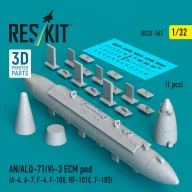   ResKit Models AN/ALQ-71(V)-3 ECM pod (A-4, A-7, F-4, F-100, RF-101C, F-105) (1pcs) (3D Printed) 1:32 (RS32-0561)