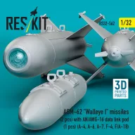   ResKit Models AGM-62 Walleye I missiles (2 pcs) with AN/AWG-16 data link pod (1 pcs) (A-4, A-6, A-7, F-4, F/A-18) (3D Printed) 1:32 (RS32-0562)