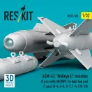 ResKit Models AGM-62 Walleye II missiles (2 pcs) with AN/AWG-16 data link pod (1 pcs) (A-4, A-6, A-7, F-4, F/A-18) (3D Printed) 1:32 (RS32-0563)