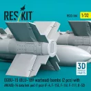 ResKit Models EGBU-15 (BLU-109 warhead) bombs (2 pcs) with AN/AXQ-14 data link pod (1 pcs) (F-4, F-15E, F-16I, F-111, B-52) (3D Printed) 1:32 (RS32-0564)