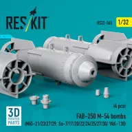   ResKit Models FAB-250 ?-54 bombs (4 pcs) (MiG-21/23/27/29, Su-7/17/20/22/24/25/27/30/ YAK-130) (3D Printed) 1:32 (RS32-0565)